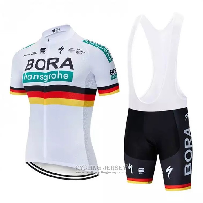 2021 Cycling Jersey Bora-hansgrone White Short Sleeve And Bib Short